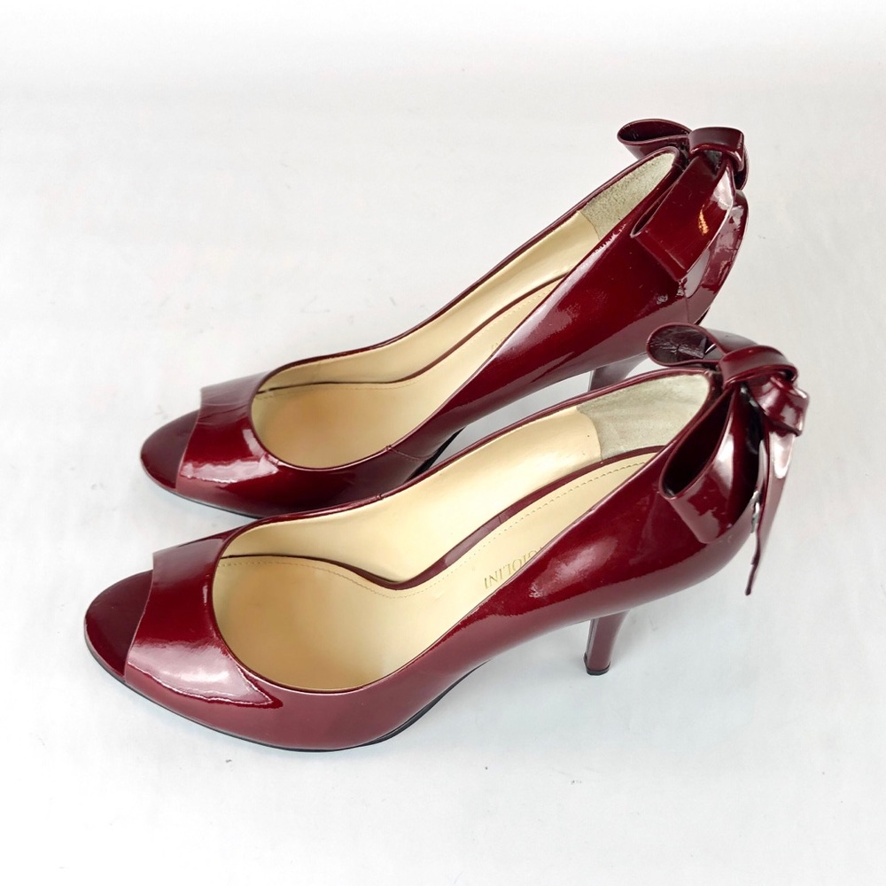Enzo Angiolini Patent Leather Peep Toe Heels - Picture 8 of 15